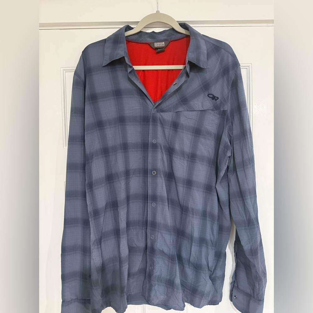 Outdoor Research XL Blue Plaid Shirt